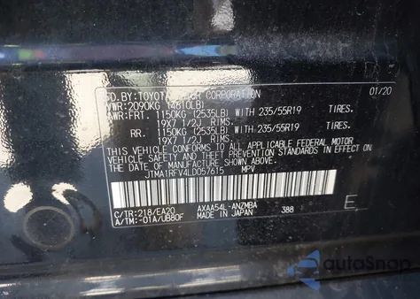 2020 Toyota Rav4 Xle Premium from USA, damaged, VIN JTMA1RFV4LD057615